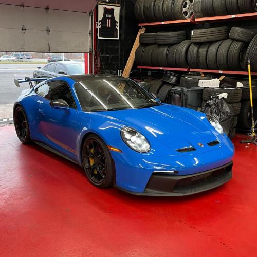 Blue car in 212 Motoring's garage