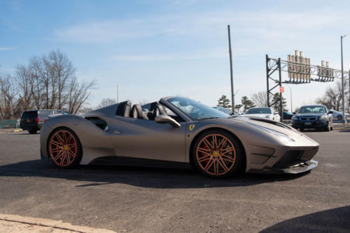 A silver Ferrari