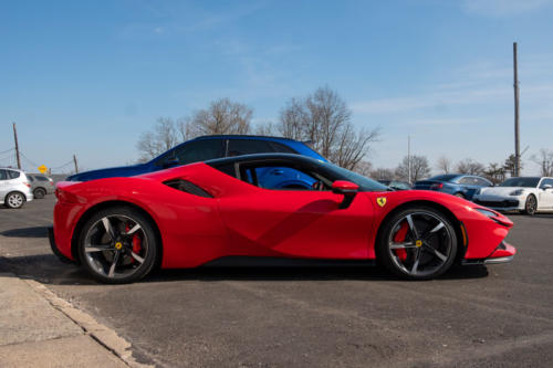 A red Ferrari
